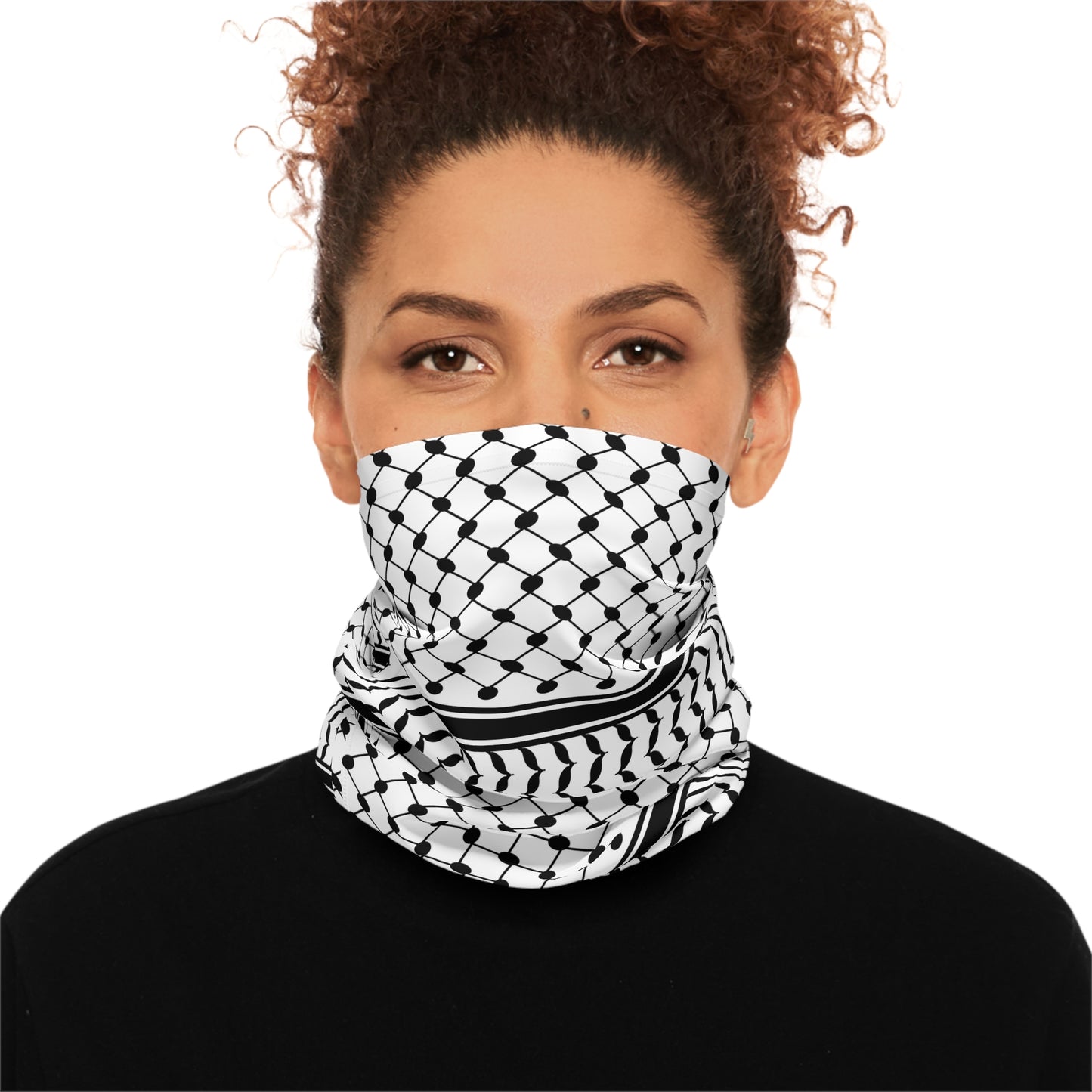 Keffiyeh Palestinian Pattern Lightweight Neck Gaiter - Hirbawi style Kufiye / Hatta / Shemagh / Palituch