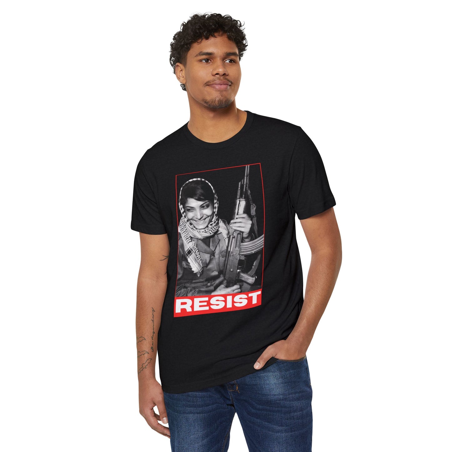 Recycled Organic Leila Khaled Icon Tee | Palestinian  Resistance - Jaffa Pirate Radio