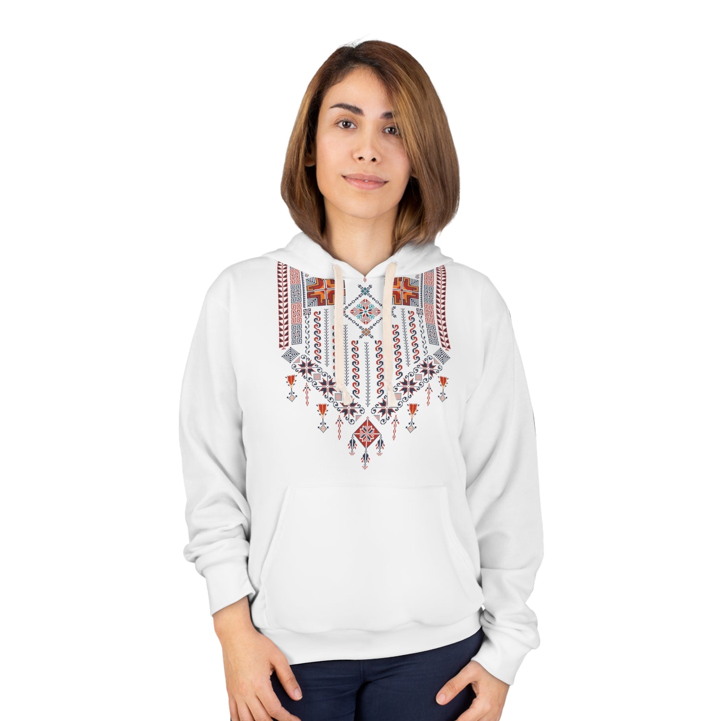 Tatreez Print Hoodie | Palestinian Tradition