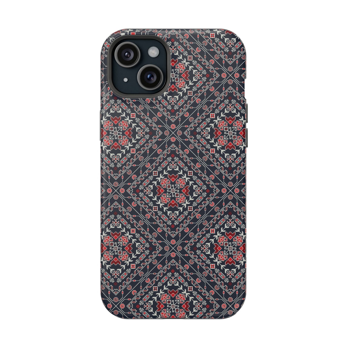 Palestinian Pattern Blue Tatreez Embroidery Print MagSafe Tough Case iPhone 15 Pro Max iPhone 13 Pro Max