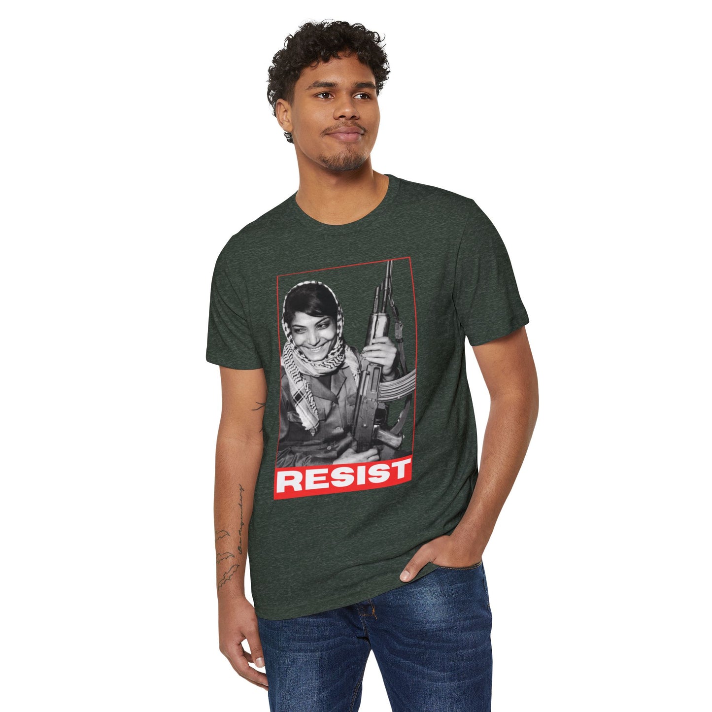 Recycled Organic Leila Khaled Icon Tee | Palestinian  Resistance - Jaffa Pirate Radio