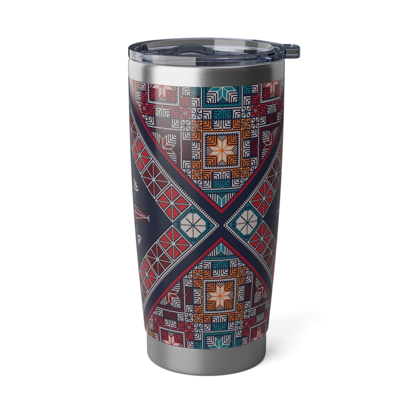 Tatreez Palestinian Pattern Travel Mug 20oz Thermos Tumbler