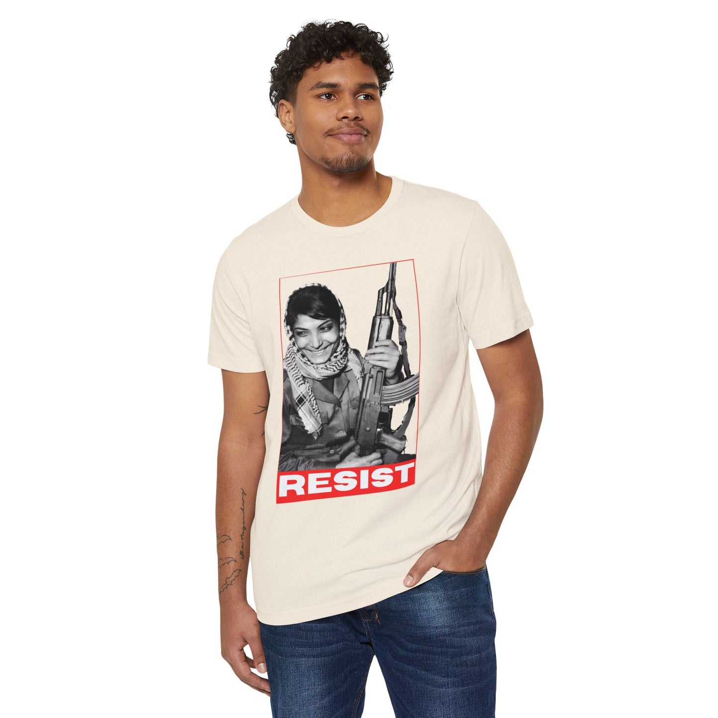 Recycled Organic Leila Khaled Icon Tee | Palestinian  Resistance - Jaffa Pirate Radio