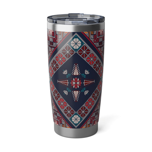 Tatreez Palestinian Pattern Travel Mug 20oz Thermos Tumbler