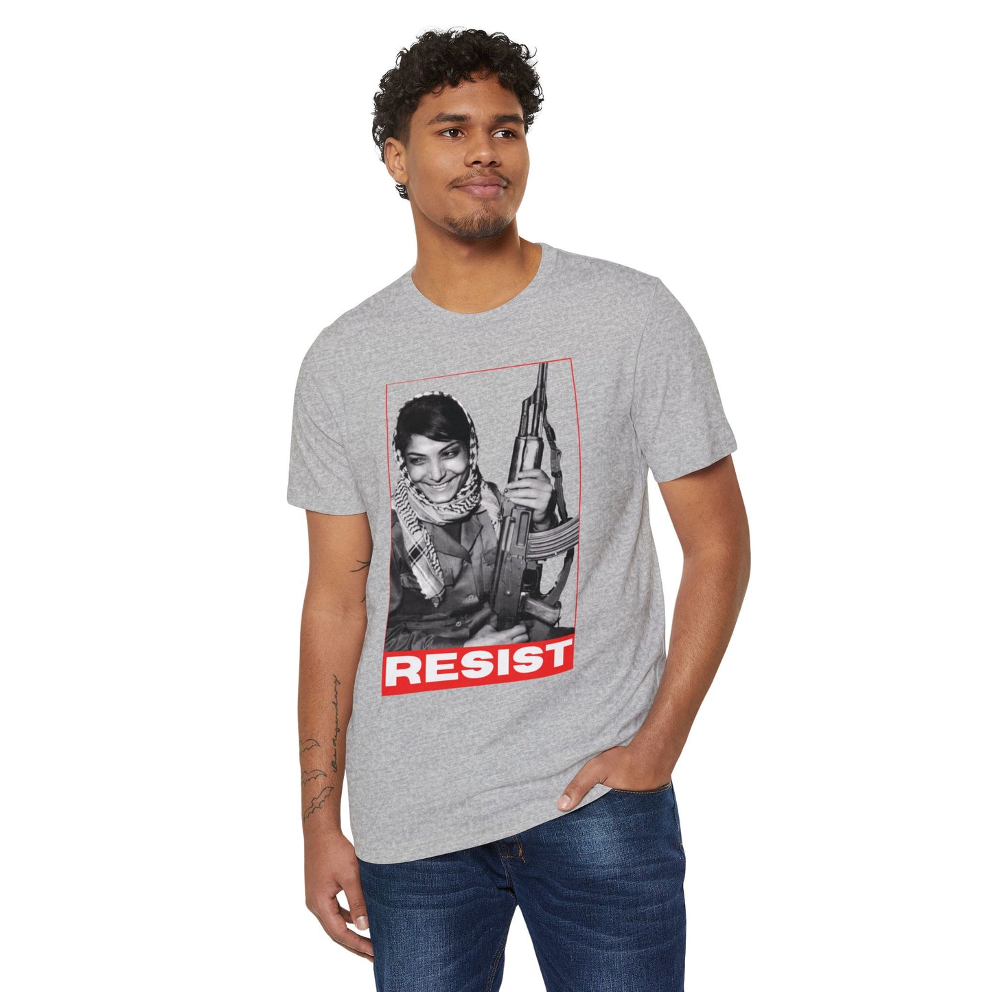 Recycled Organic Leila Khaled Icon Tee | Palestinian  Resistance - Jaffa Pirate Radio