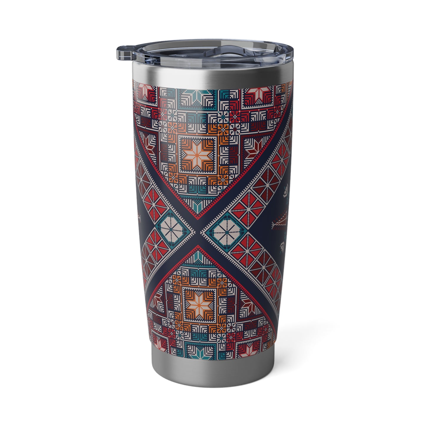 Tatreez Palestinian Pattern Travel Mug 20oz Thermos Tumbler