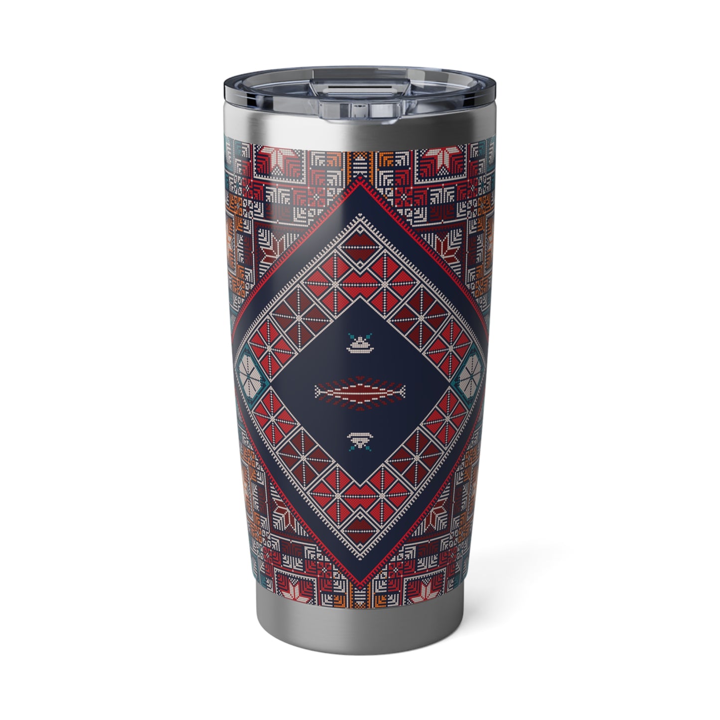 Tatreez Palestinian Pattern Travel Mug 20oz Thermos Tumbler