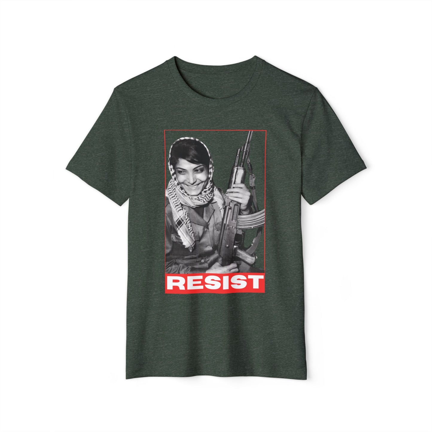 Recycled Organic Leila Khaled Icon Tee | Palestinian  Resistance - Jaffa Pirate Radio