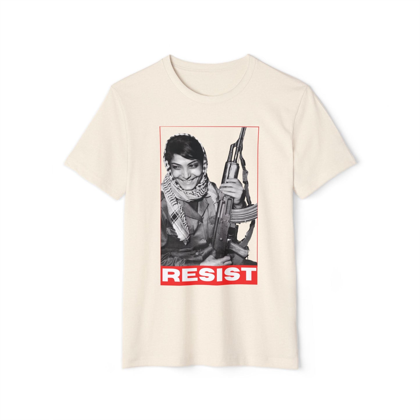 Recycled Organic Leila Khaled Icon Tee | Palestinian  Resistance - Jaffa Pirate Radio