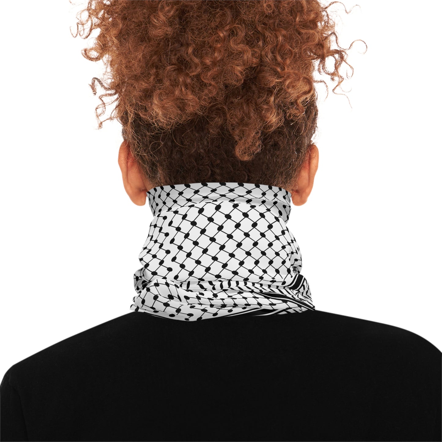 Keffiyeh Palestinian Pattern Lightweight Neck Gaiter - Hirbawi style Kufiye / Hatta / Shemagh / Palituch