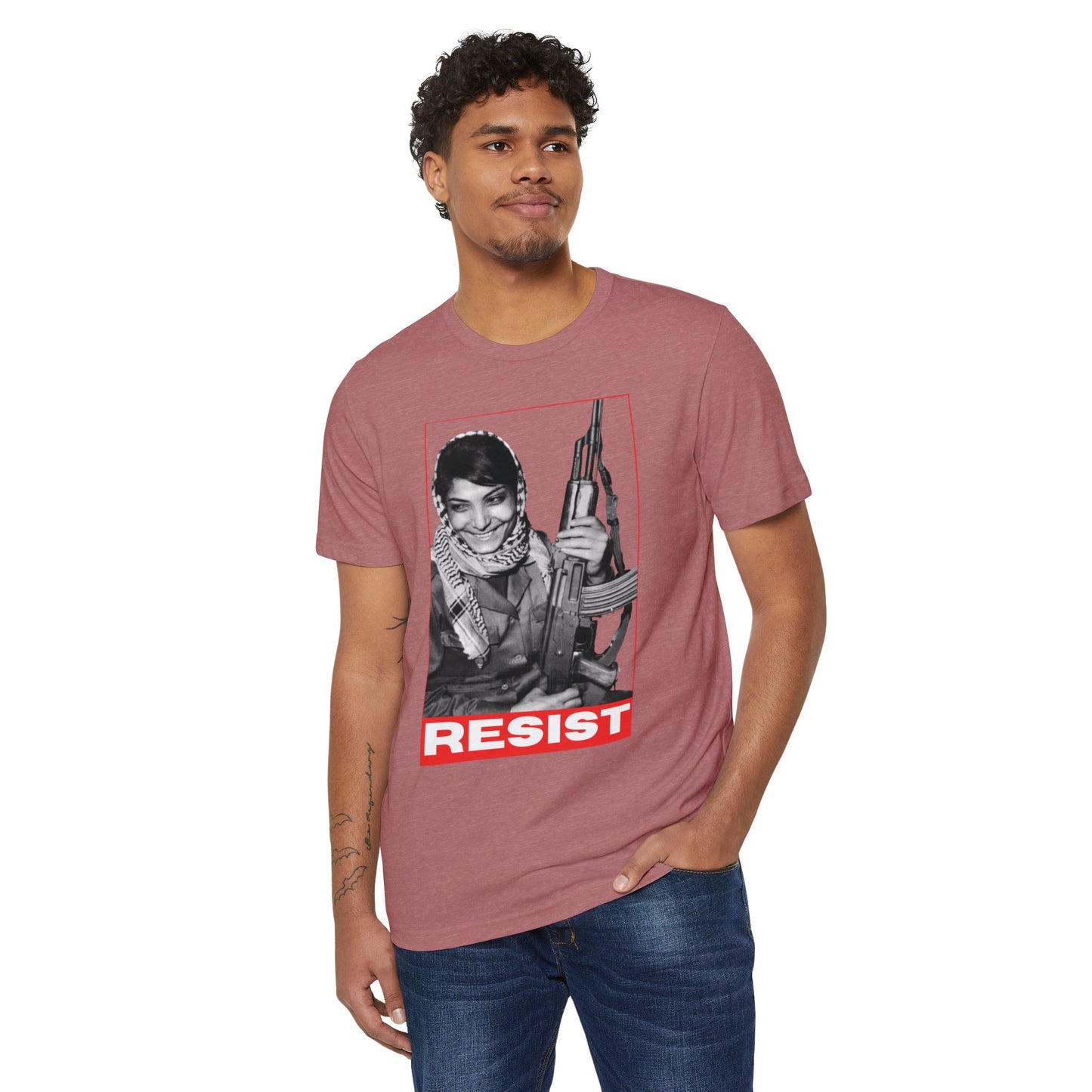 Recycled Organic Leila Khaled Icon Tee | Palestinian  Resistance - Jaffa Pirate Radio